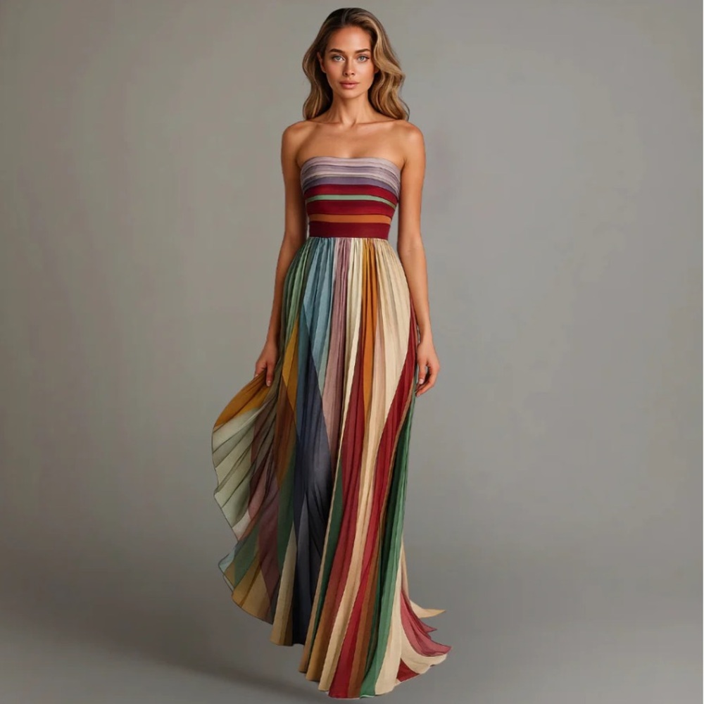 Multicolor Maxi Dress Fresh North Brand New